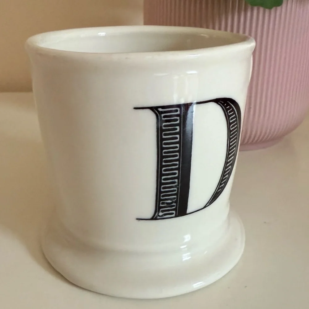 Anthropologie Monogram Farmhouse Mug Letter D